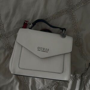 GUESS White Cross body bag with Navy Accents